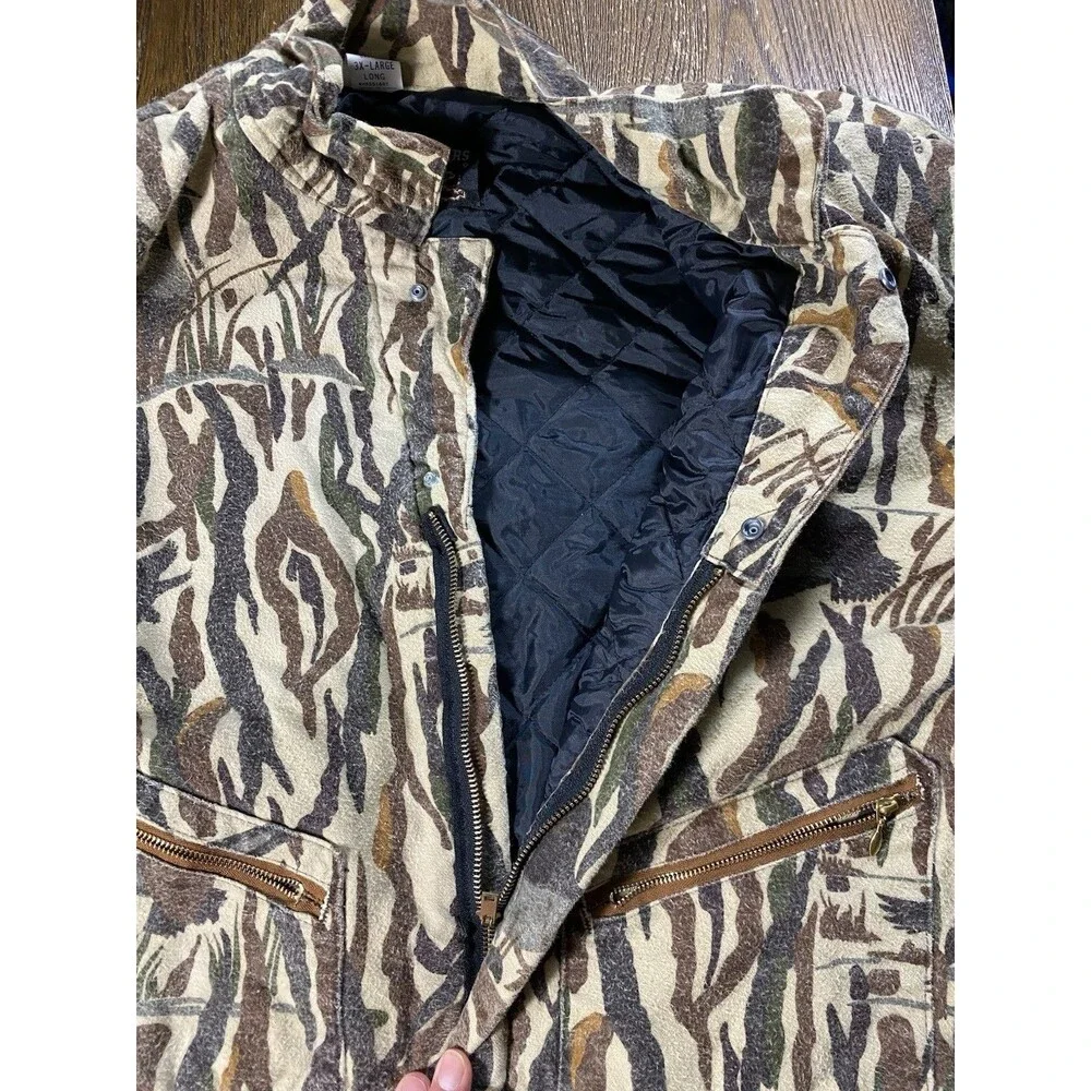 Vtg 90s Rattlers Brand Camo Coveralls Insulated Hunting Suit 3XL Long USA Made